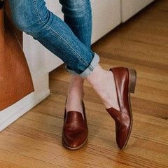 Shallow mouth low heel pointed casual shoes
