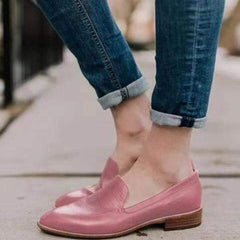 Shallow mouth low heel pointed casual shoes