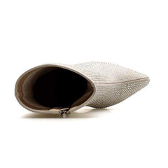 Nya damstövlar Stor storlek spetsiga strass fina superhögklackade stövlar 