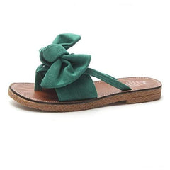 Bow-Toe Flat-Bottomed Slippers