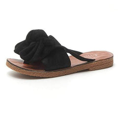 Bow-Toe Flat-Bottomed Slippers