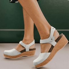 2019 Round Toed Plain Thicken Sole Buckle Sandal