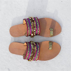 Fashion bohemian ethnic flat slippers