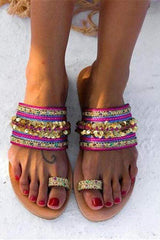 Fashion bohemian ethnic flat slippers