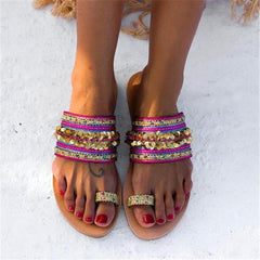 Fashion bohemian ethnic flat slippers