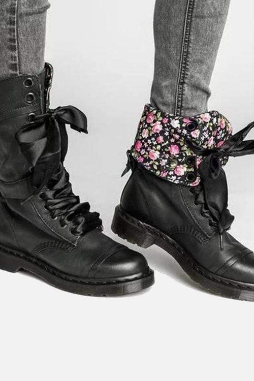 Höst Och Vinter Retro Flat Tonade Martin Boots 