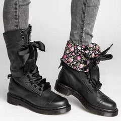 Höst Och Vinter Retro Flat Tonade Martin Boots 