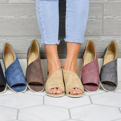 Mode sandaler för vild fisk med låg klack 