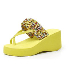 Fashion platform slip-proof casual wedge slipper