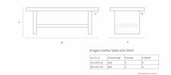 dimensions-picture: Lilly BedsideKingpin Coffee Table with Shelf
