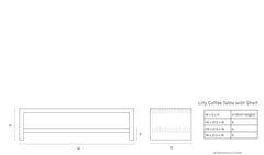 dimensions-picture: Lilly Coffee Table with Shelf