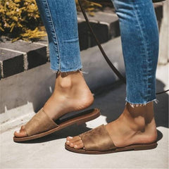 Mode Retro enkla platta tofflor 