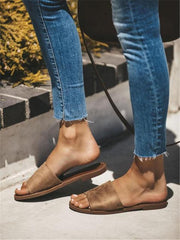 Mode Retro enkla platta tofflor 