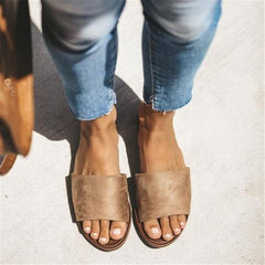 Mode Retro enkla platta tofflor 