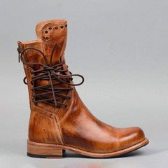 Fashion Rivet Low Square Heel Chivalry Boots