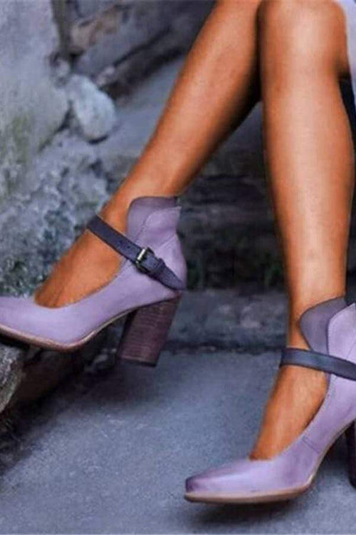 Fashion retro   buckle high heels