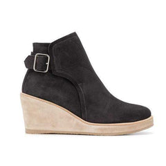 Kvinnor med kilklack Snygga bältesspänne ankelstövlar 