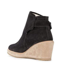 Kvinnor med kilklack Snygga bältesspänne ankelstövlar 