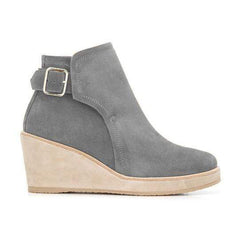 Kvinnor med kilklack Snygga bältesspänne ankelstövlar 