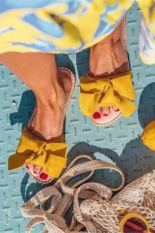 Fashion Sweet   Bow Flat Slippers