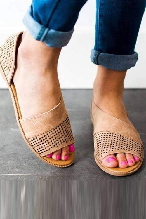 Fashion retro openwork flat sandals