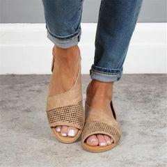Fashion retro openwork flat sandals