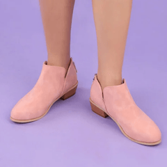 Kvinnor med låg klack, rund tå PU Vanliga dragkedjestövlar 