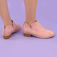 Kvinnor med låg klack, rund tå PU Vanliga dragkedjestövlar 