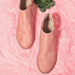 Kvinnor med låg klack, rund tå PU Vanliga dragkedjestövlar 