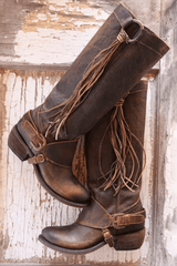 Vintage stil kvinnor med snörning tofsar Mid-Calf Boots