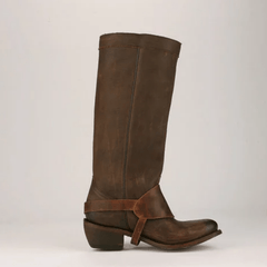 Vintage stil kvinnor med snörning tofsar Mid-Calf Boots