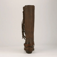 Vintage stil kvinnor med snörning tofsar Mid-Calf Boots