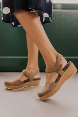 2019 Round Toed Plain Thicken Sole Buckle Sandal