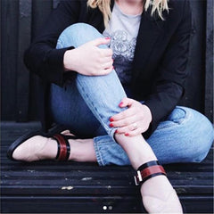 Fashion Blue Patchwork Buckle Flat Sanda