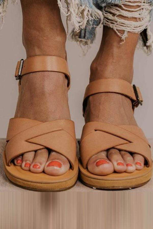 2019 Women Summer Casual Sandals Wedge Heel Buckle Shoes