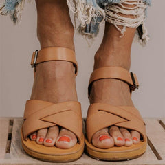 2019 Women Summer Casual Sandals Wedge Heel Buckle Shoes