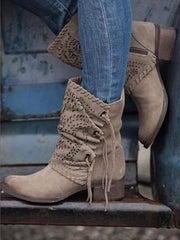 Runda klackstövlar med tåblock