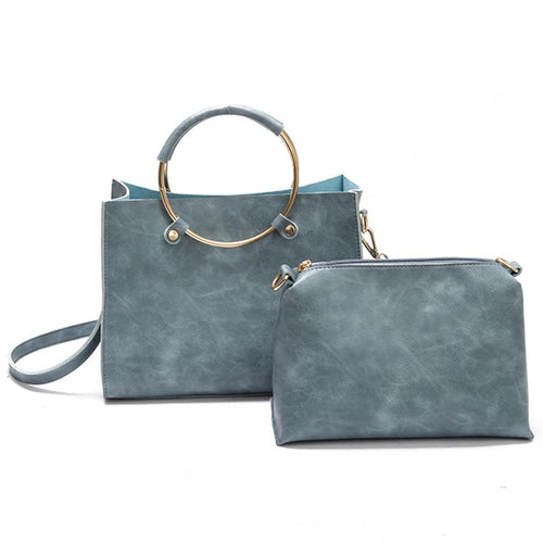 Vintage messenger klasična torbica sa zlatnim kolutom